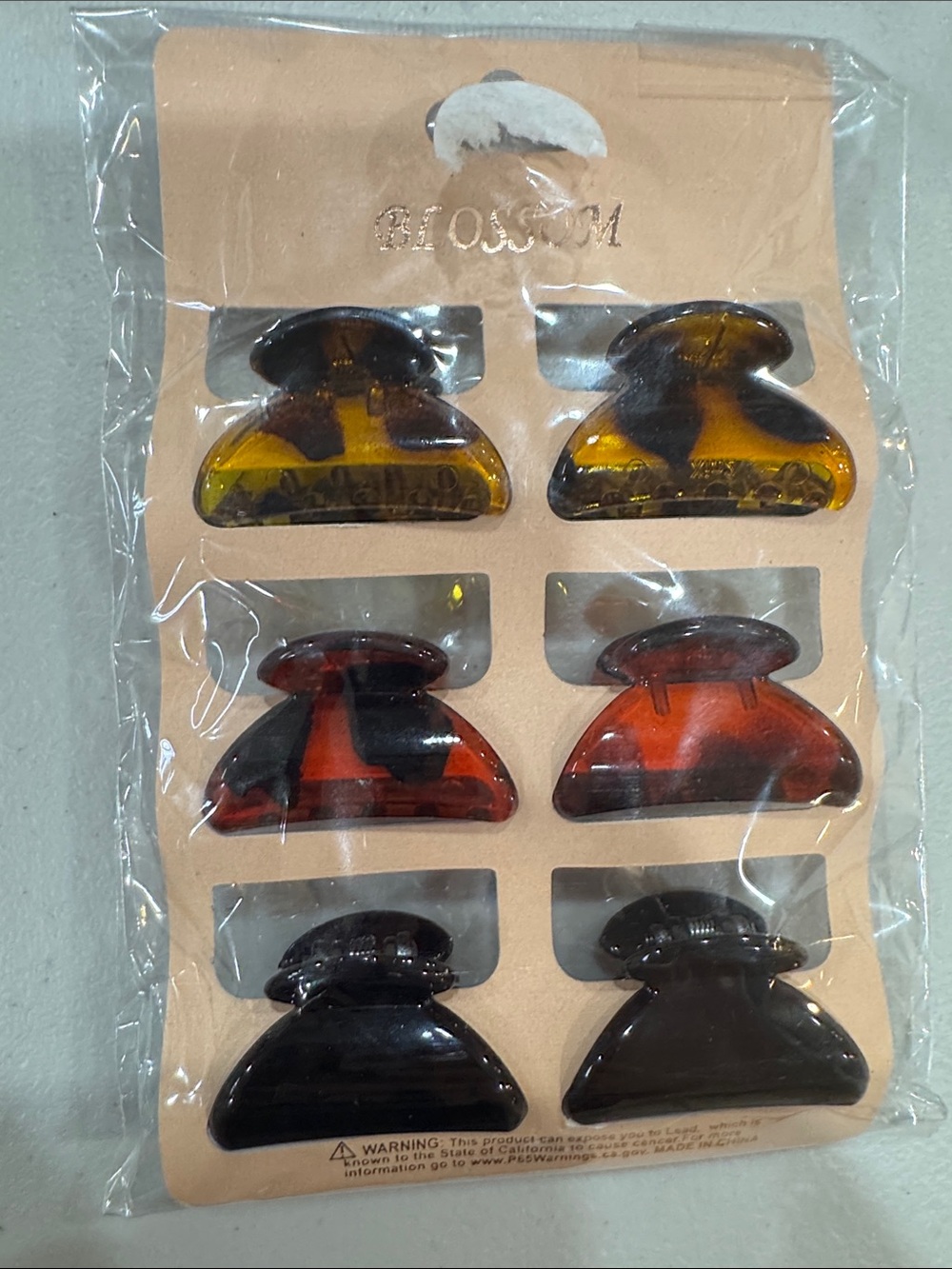 Assorted Tortoiseshell Hair Claw Clips - Multicolor Pack